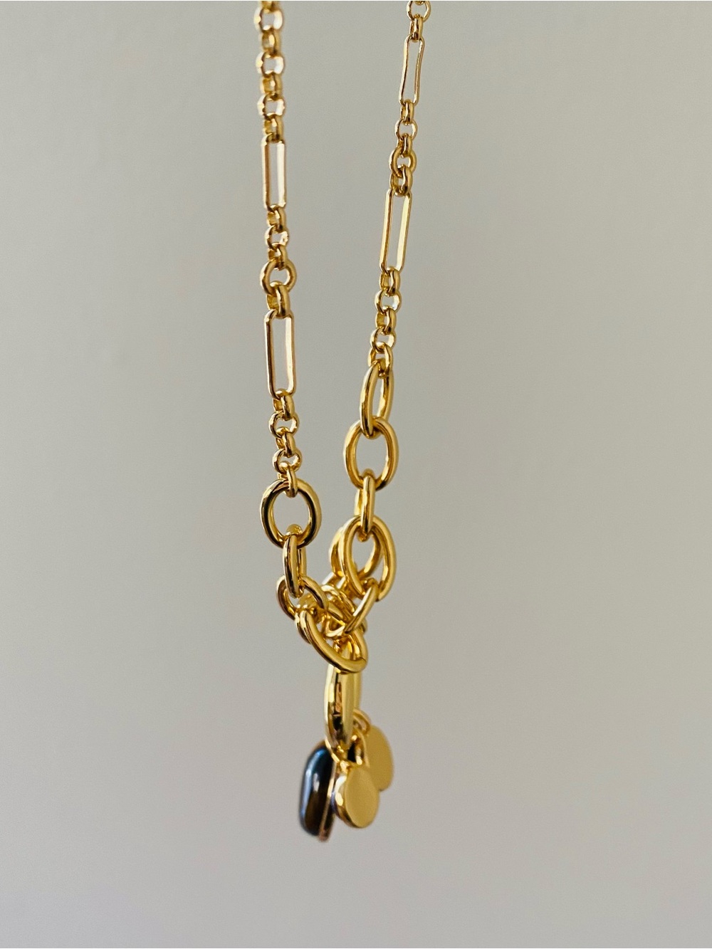 $88 NWT Madewell Semiprecious Tiger's Eye Lapis Stone Gold Chain Charm Necklace - Picture 8 of 12